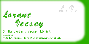 lorant vecsey business card