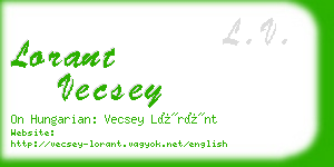 lorant vecsey business card